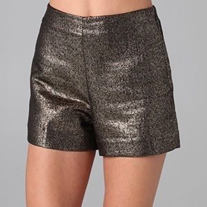 Dianne von Furstenberg Gold High-waisted Shorts Size 4